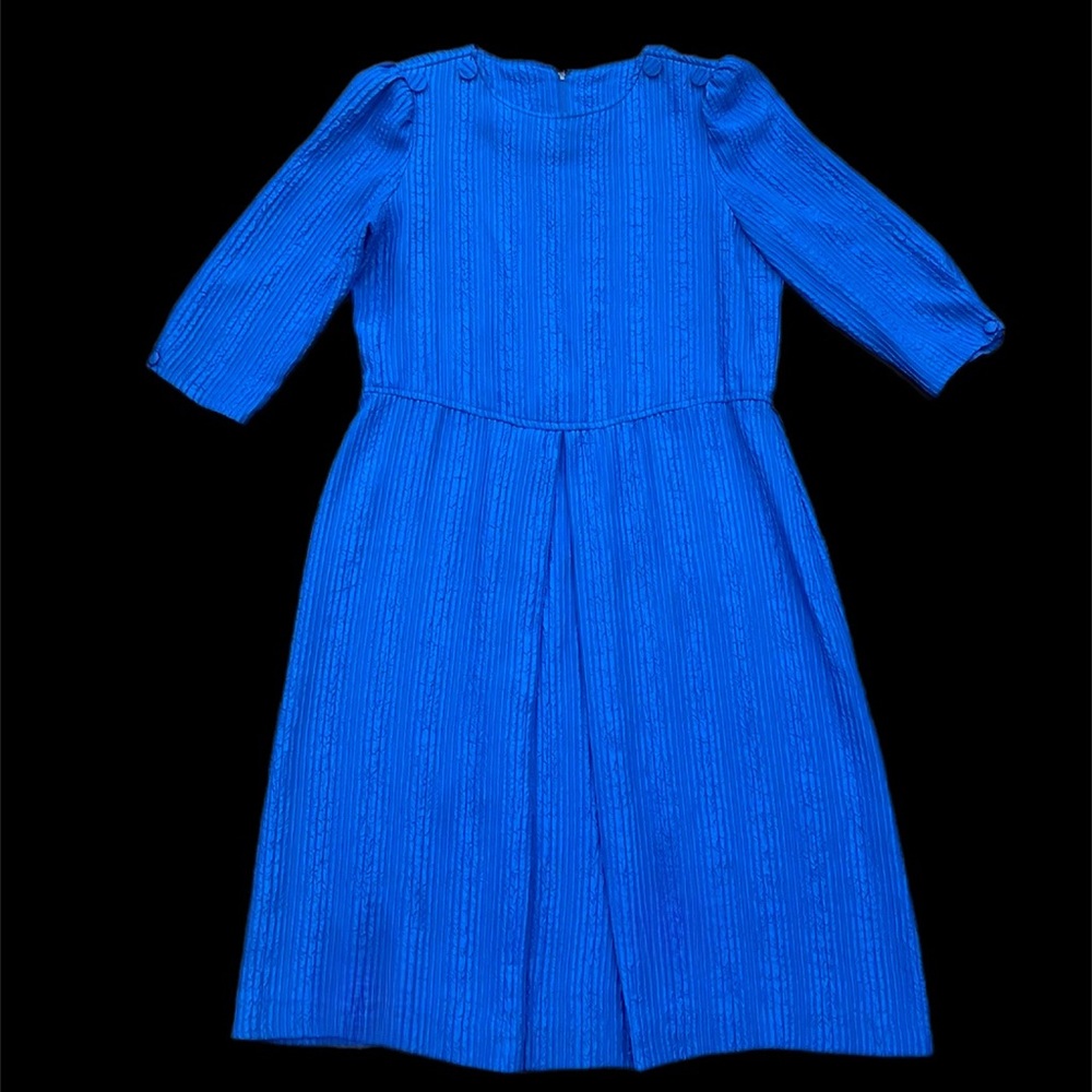 Vintage Blue Crepe Lined Dress